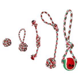 5Pcs Christmas Dog Rope Chew Toys (Option: Multicolor)